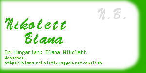 nikolett blana business card